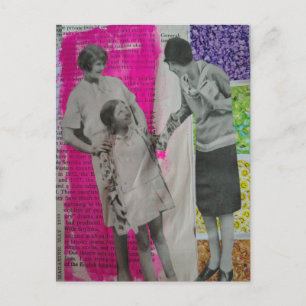 Vintage-Frauen und Mädchen-Collage-Postkarte Postkarte