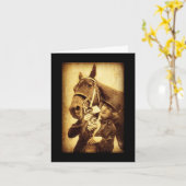 Vintage Frauen und Pferde zum Geburtstag Karte (Gelbe Blume)