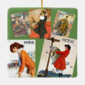 "Vintage Frauen und Räder" Keramikornament (Rückseite)