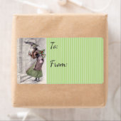 Vintage Frauen Weihnachtsgeschenke Etikett (Insitu)