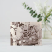 Vintage Frauengruppe kocht Foto Postkarte (Stehend Vorderseite)