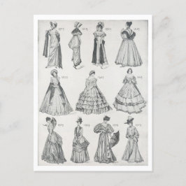 Vintage Frauenmode des 19. Jahrhunderts Postkarte