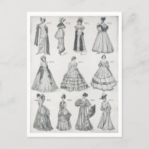 Vintage Frauenmode des 19. Jahrhunderts Postkarte