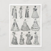 Vintage Frauenmode des 19. Jahrhunderts Postkarte (Vorderseite)