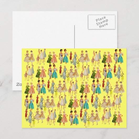 Vintage Frauenmode Postkarte (Vorne/Hinten)