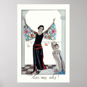 Vintage Frauenportrait Französisch Mode Poster