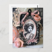 Vintage Frauentafel im Stillleben Postkarte (Vorne/Hinten)