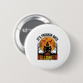 Vintage Freakin Fledermäuse lieben Halloween-Shirt Button (Vorne & Hinten)