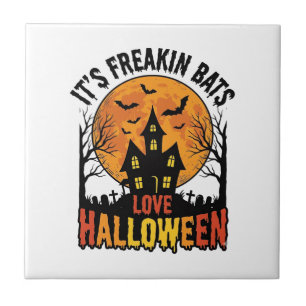 Vintage Freakin Fledermäuse lieben Halloween-Shirt Fliese