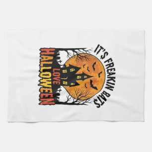 Vintage Freakin Fledermäuse lieben Halloween-Shirt Geschirrtuch