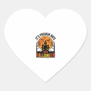 Vintage Freakin Fledermäuse lieben Halloween-Shirt Herz-Aufkleber