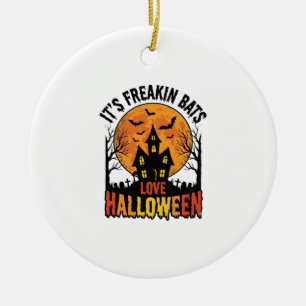 Vintage Freakin Fledermäuse lieben Halloween-Shirt Keramik Ornament