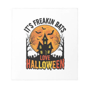 Vintage Freakin Fledermäuse lieben Halloween-Shirt Notizblock