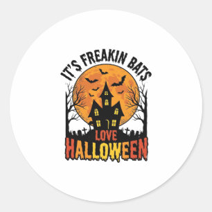 Vintage Freakin Fledermäuse lieben Halloween-Shirt Runder Aufkleber