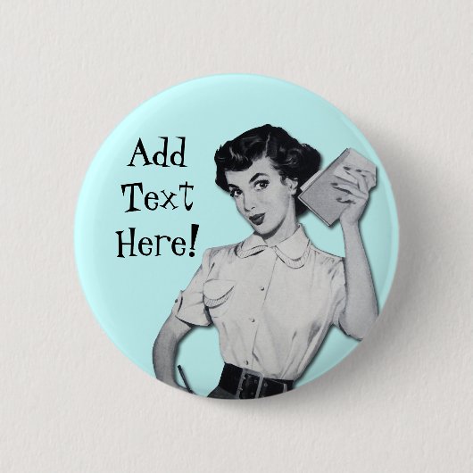 Vintage freche Sekretärin Button (Vorderseite)