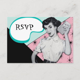 Vintage-freche-Sekretärin-RSVP-Karte RSVP Karte
