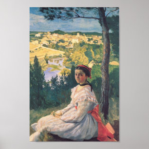 Vintage Frederic Bazille View of the Village Poster