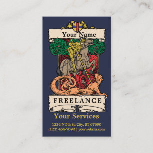 Vintage freiberuflich tätige Service-Schablone Visitenkarte