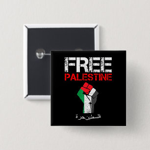 Vintage Freies Palästina Fäuste Palästinenser Gaza Button