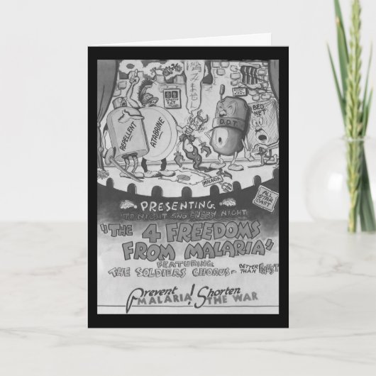 Vintage Freiheit von Malaria-Moskitos wird gut Karte (Vorderseite)