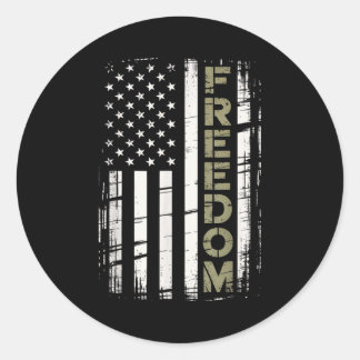 Vintage-Freiheits-amerikanische Flagge  Runder Aufkleber