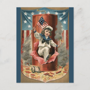 Vintage-Freiheitsflagge Postkarte