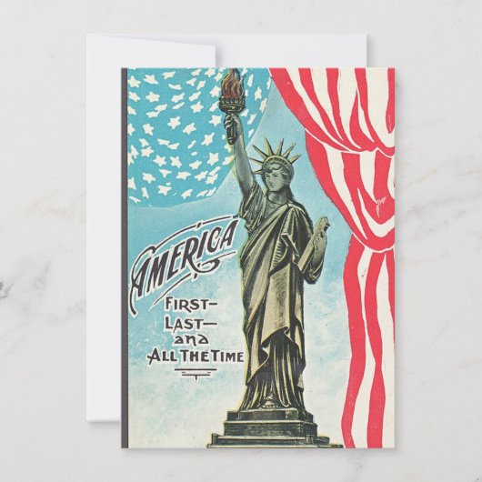 Vintage Freiheitsstatue Amerika zuerst (Vorderseite)