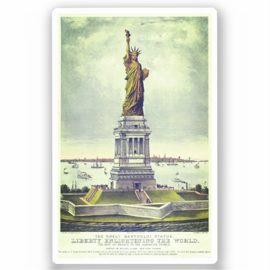 Vintage Freiheitsstatue Aufkleber (Vorderseite)