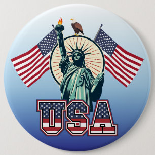 Vintage, Freiheitsstatue Button