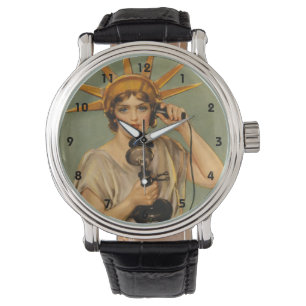 Vintage Freiheitsstatue, Erster Vaterländischer Kr Armbanduhr