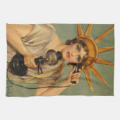 Vintage Freiheitsstatue, Erster Vaterländischer Kr Geschirrtuch (Horizontal)