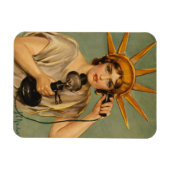 Vintage Freiheitsstatue, Erster Vaterländischer Kr Magnet (Horizontal)