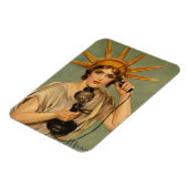 Vintage Freiheitsstatue, Erster Vaterländischer Kr Magnet (Linke Seite)