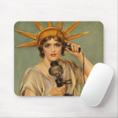 Vintage Freiheitsstatue, Erster Vaterländischer Kr Mousepad (Mit Mouse)