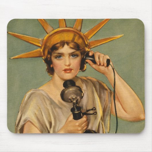 Vintage Freiheitsstatue, Erster Vaterländischer Kr Mousepad (Vorne)