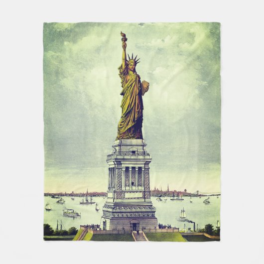 Vintage Freiheitsstatue Fleecedecke (Vorderseite)