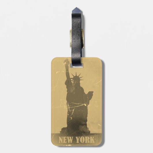Vintage Freiheitsstatue Gepäckanhänger (Rückseite vertikal)
