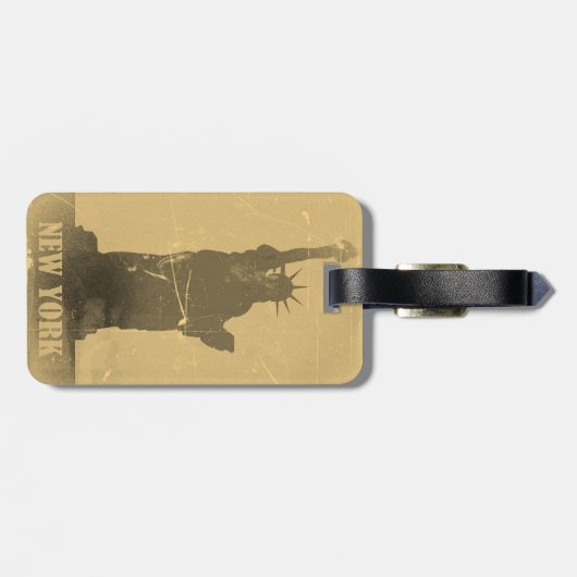 Vintage Freiheitsstatue Gepäckanhänger (Rückseite horizontal)