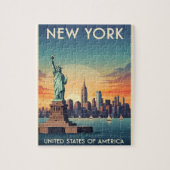 Vintage Freiheitsstatue in New York Puzzle (Vertikal)