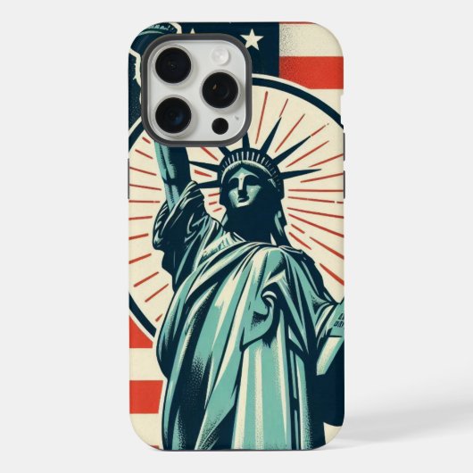 Vintage, Freiheitsstatue iPhone Hülle (Rückseite)