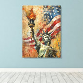Vintage Freiheitsstatue Leinwand Art (Insitu (Holzboden))
