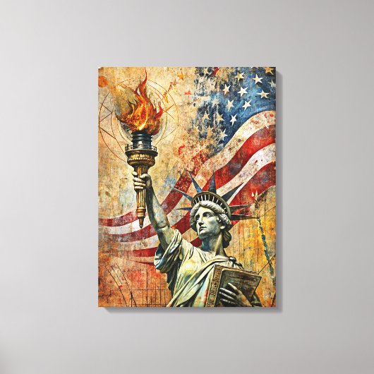 Vintage Freiheitsstatue Leinwand Art (Vorderseite)
