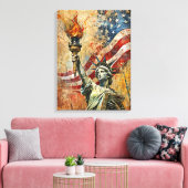 Vintage Freiheitsstatue Leinwand Art (Insitu (Wohnzimmer))