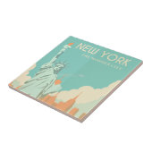 Vintage Freiheitsstatue New York City Travel Fliese (Seite)