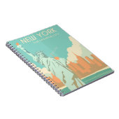 Vintage Freiheitsstatue New York City Travel Notizblock (Rechte Seite)