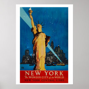 Vintage Freiheitsstatue New York City Travel Poster