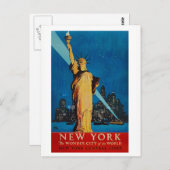 Vintage Freiheitsstatue New York City Travel Postkarte (Vorne/Hinten)