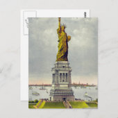 Vintage Freiheitsstatue New York Postkarte (Vorne/Hinten)