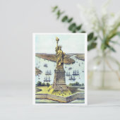 Vintage Freiheitsstatue New York Postkarte (Stehend Vorderseite)