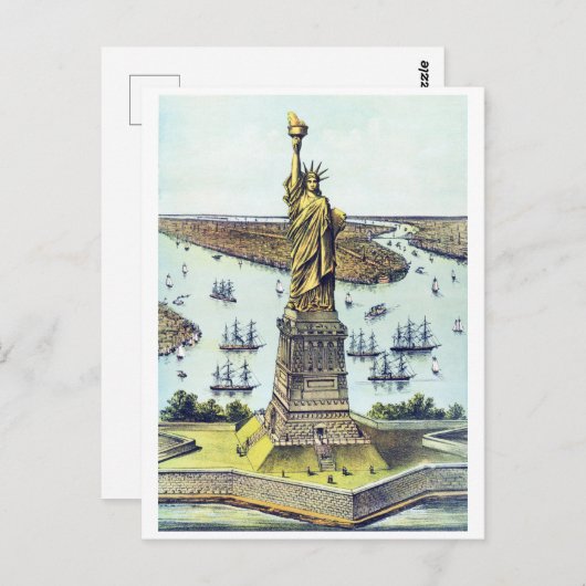 Vintage Freiheitsstatue New York Postkarte (Vorne/Hinten)